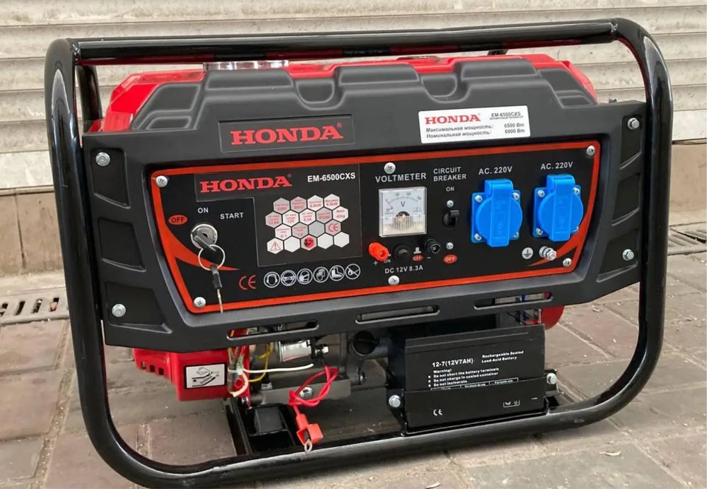 Генератор HONDA EM6500CX на 6-6.5 кВт электростартер бензин однофазний