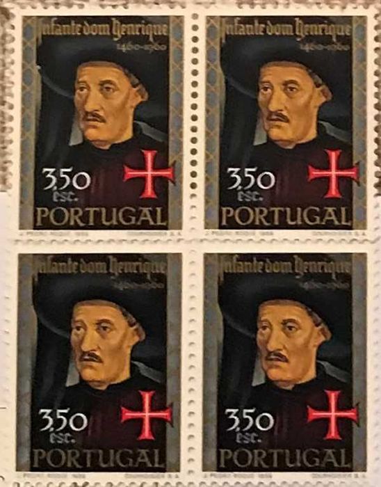 Quadra de selos novos de 3$50 - Infante D. Henrique - 1960