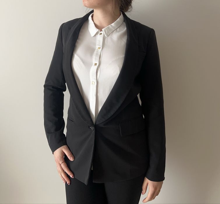 Czarna marynarka oversize jeden guzik 34 Cubus