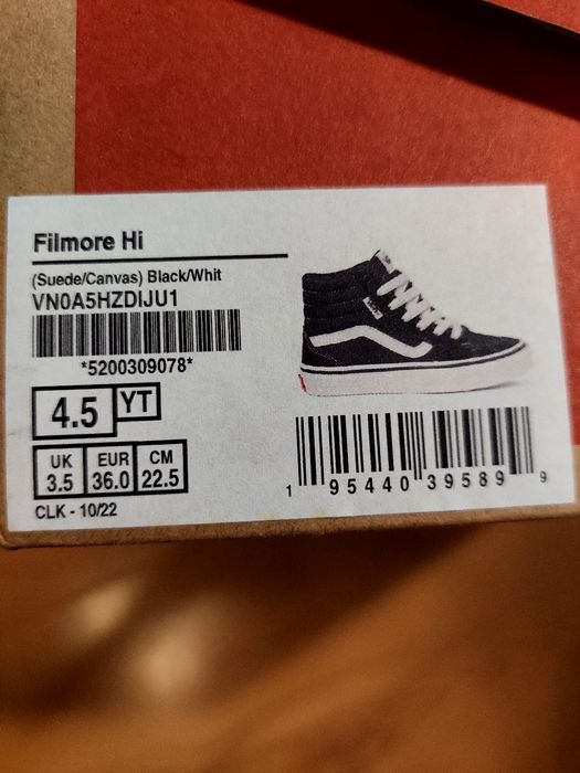 Trampki Vans wysokie nowe