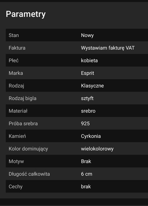 Kolczyki Esprit Glamour 925