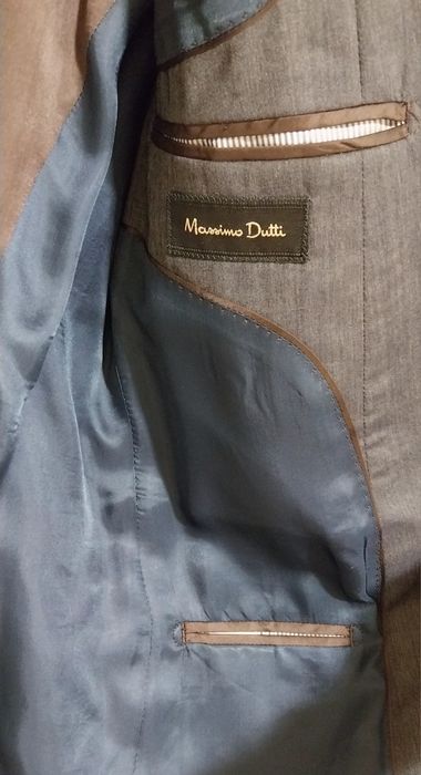 Blazer Massimo Dutti Azul/Cinza N 52 2 Botões