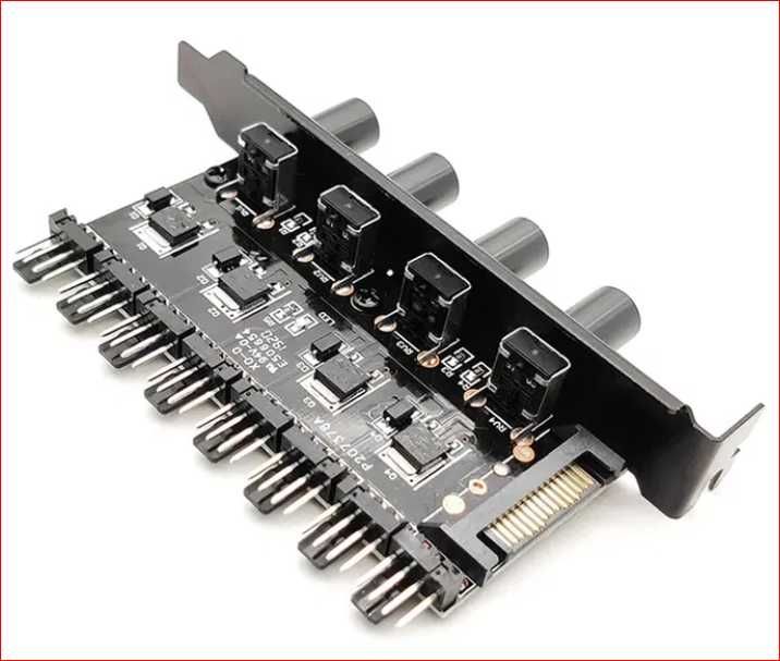 Реобас, хаб, сплітер, 8-ми канальний розгалужувач кулера 3\4 pin.