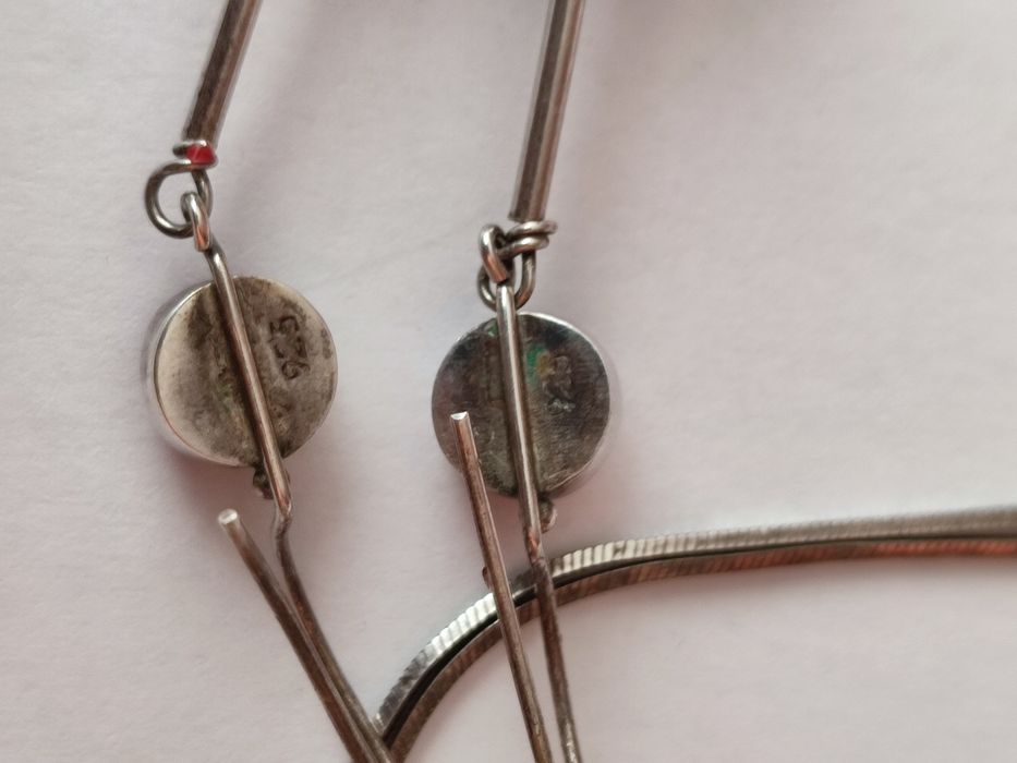 Srebrny komplet zawieszka kolczyki koral srebro