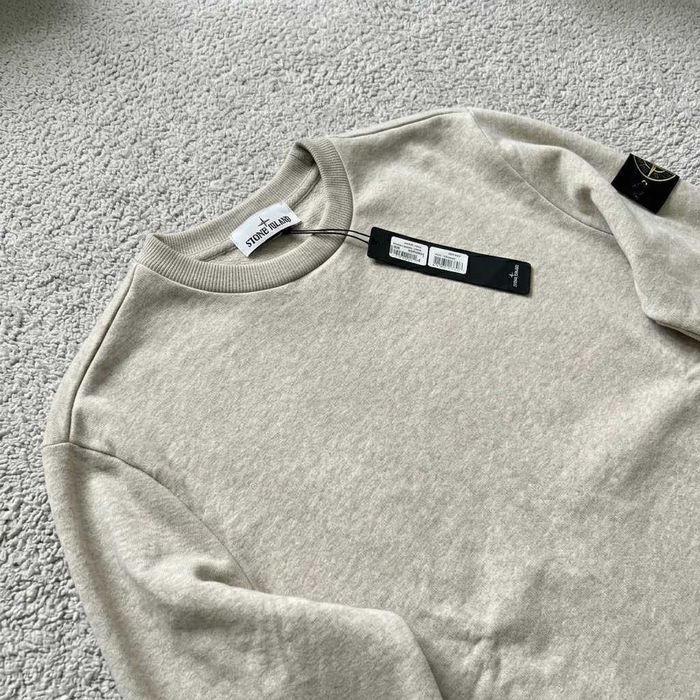 Мужская кофта Стон Айленд • Бежевий Світшот Stone Island
