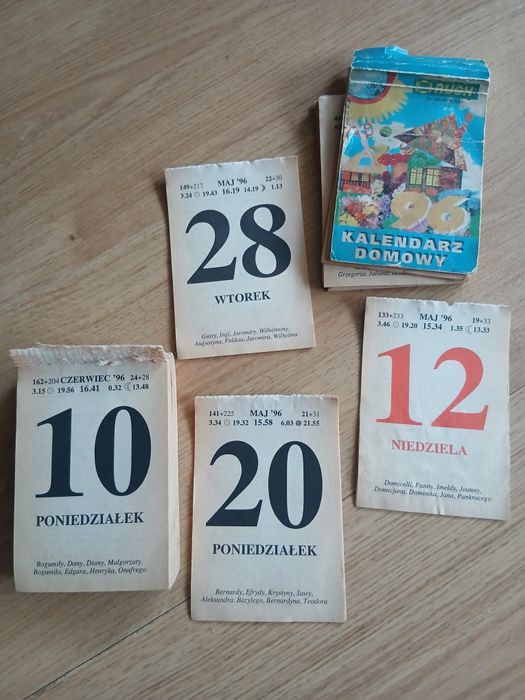 Kartka z kalendarza 1996 30 lat minęło urodziny rocznica itp