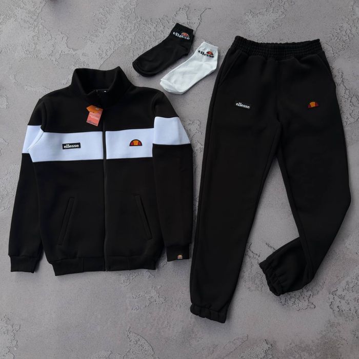 Чоловічий зимній спортивний костюм еліс на флісі Ellesse [S,M,L,XL,XXL] + шкарпетки в подарунок!