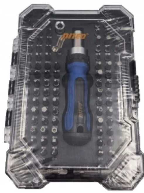 ZESTAW Bitów Końcówek z Wkrętakiem GRZECHOTKOWYM 105 el. NITEO TOOLS