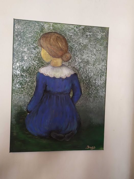Obraz, akryl "Blue dress girl"