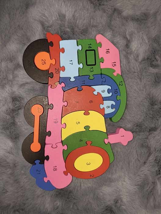 Klocki-puzzle lokomotywa