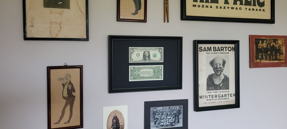 Banknot 1 dolar w ramce prezent loft design usa nowy retro