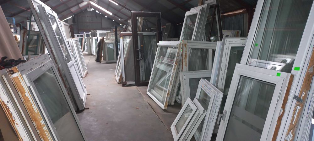 Okna używane białe różne wymiary.