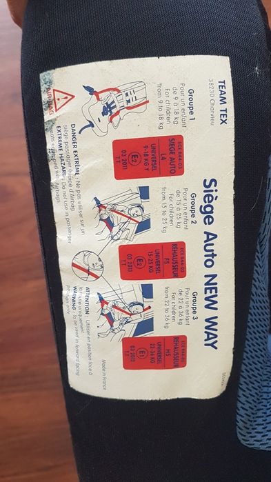 Fotelik dziecięcy samochodowy TEAM TEX Easy Trawel dwuczęściowy