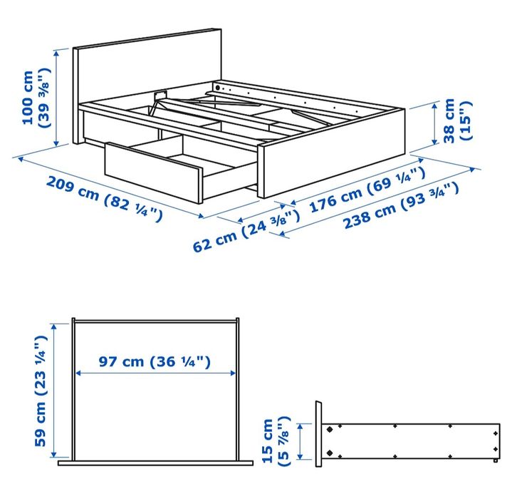 Vende-se cama casal (Ikea) 160x200