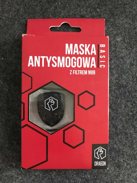NOWA Maska Antysmogowa DRAGON Basic. Filtr N99 (Węgiel Aktywny)