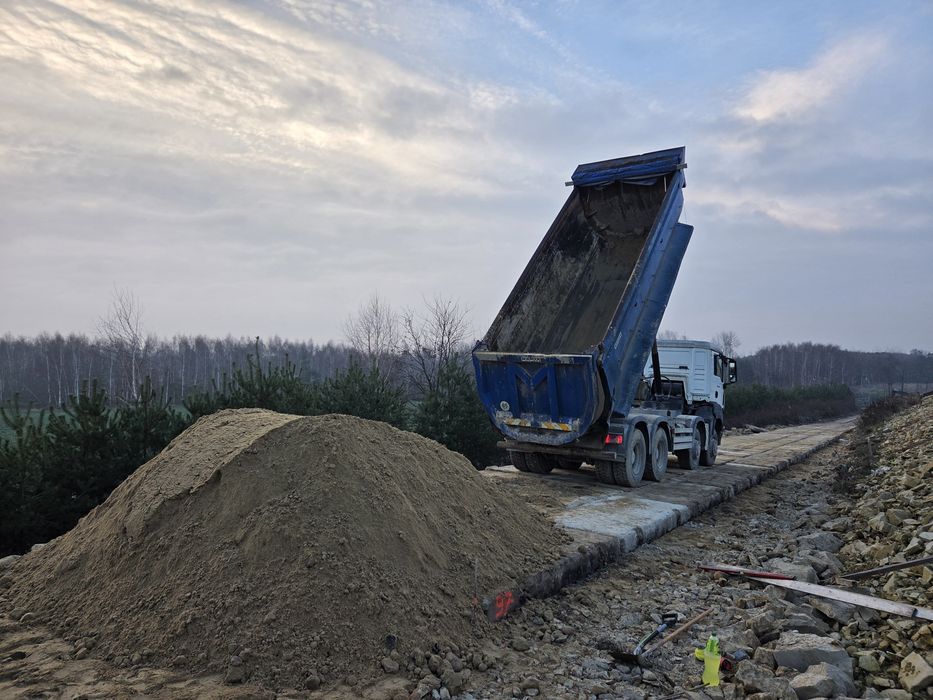 Usługi Transportowe Wywrotkami Wywóz Ziemi Kruszywa Piasek koparka