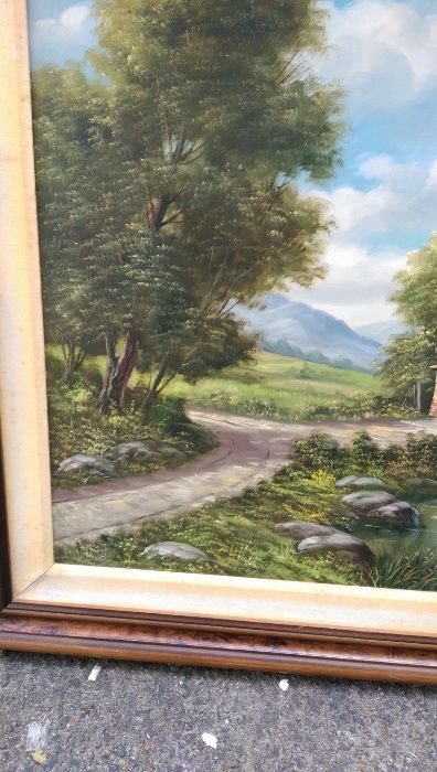 Quadro pintado a óleo em tela, condição boa. Oportunidade.
