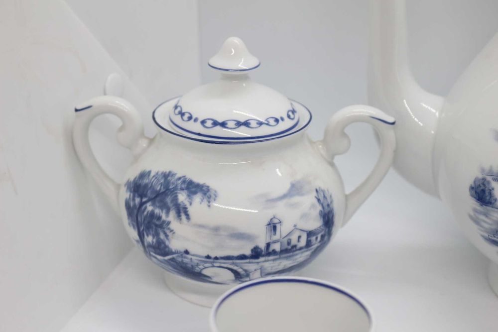 Serviço de Café Vista Alegre 6 pessoas Paisagem Azul 1968