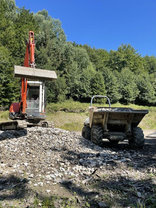 Prace ziemne, drogi, place, instalacje, koparka,  wozidło