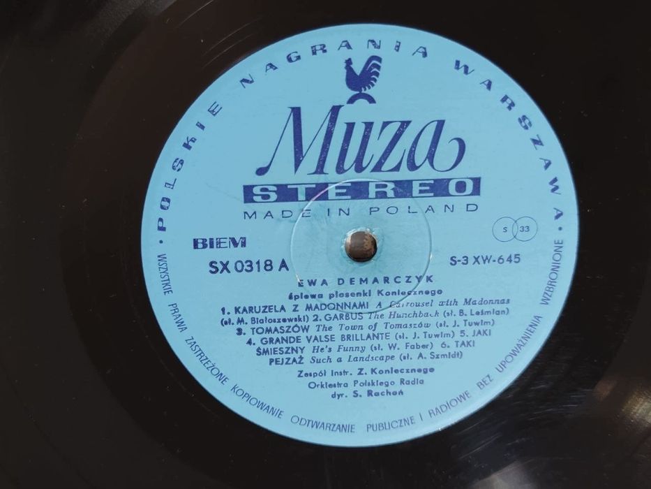 Ewa Demarczyk – Śpiewa Piosenki Zygmunta Koniecznego. Muza. Vg