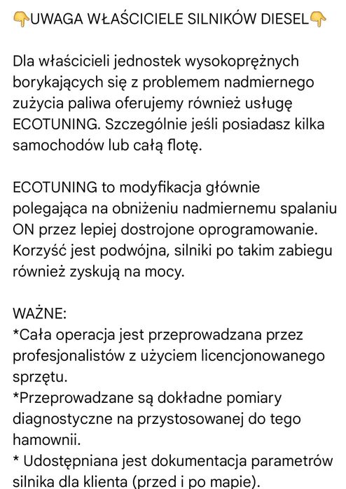 Tuning Adblue DPF EGR Strojenie ECU TCU Podniesienie ciśnienia oleju
