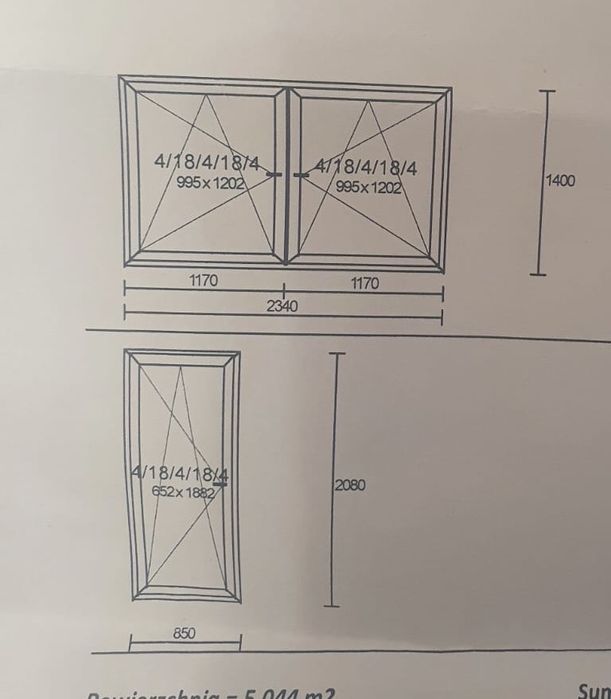 Dwa okna dwuskrzydłowe, drzwi balkonowe plus rolety ! Nowogard !