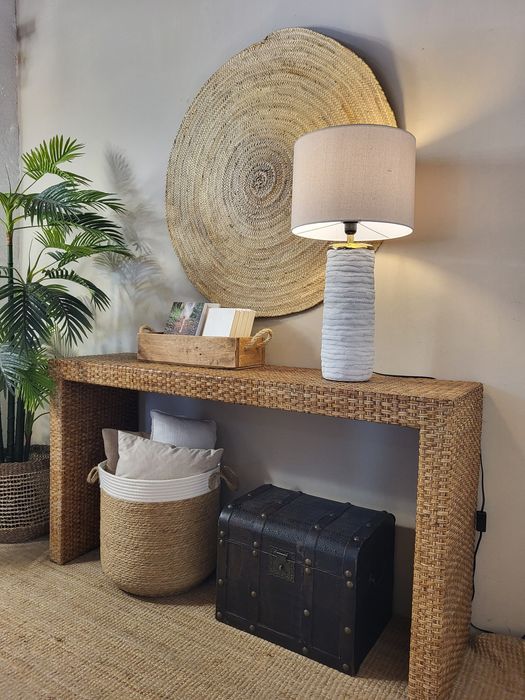aparador, consola, mesa, secretaria, rattan, rustico