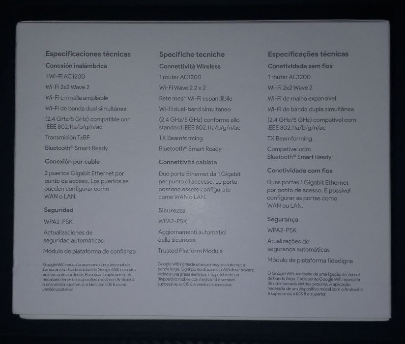Router Google Wi-Fi Mesh AC1200 2x2 Wireless Dual-Band (1 Unidade)64585543962883121