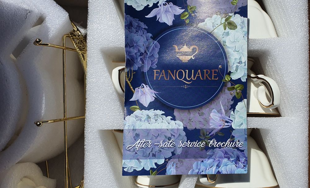 Zestaw kawowy UFENGKE z koszyczkiem, bezpieczna porcelana