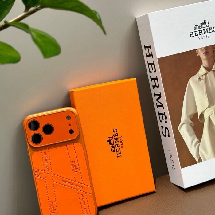 Чохол для Iphone 17 PRO MAX оранжевий в стилі Хермес