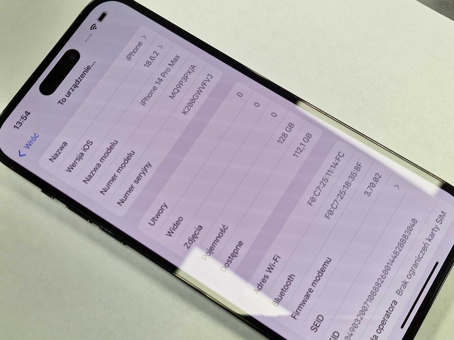 Iphone 14 PRO MAX 128GB/ Space Black/ BAT 87%/ Grade A-/ GW 12 MC/ + ładowarka