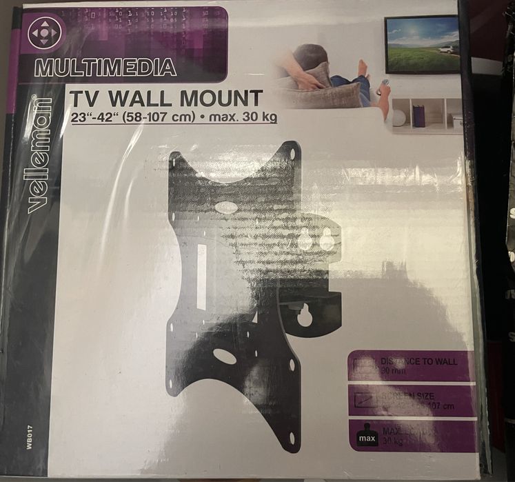 Suporte de TV de parede, novo na caixa
