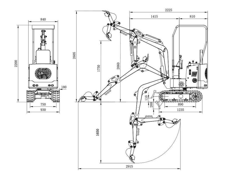 Minikoparka KRAFT KE10HHT NOWA Osprzęt Transport Serwis