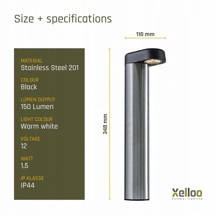 XELLOO Zestaw Lamp Ogrodowych VINZ 12V 3 Sztuki LED 1W IP44