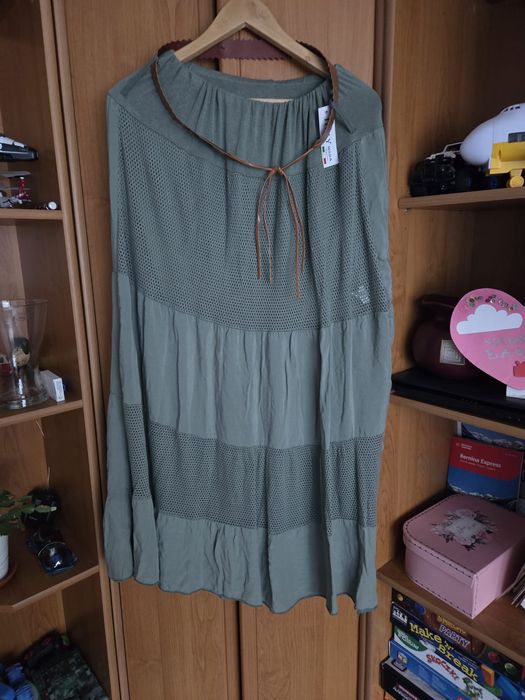 Spódnica damska z wiskozy, długość 90 cm