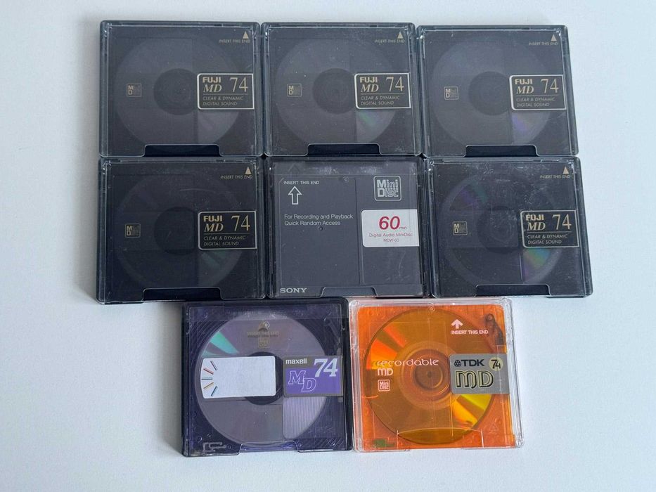 Zestaw MiniDisc Mix x8 nagrane Sony Fuji TDK maxell MD 11