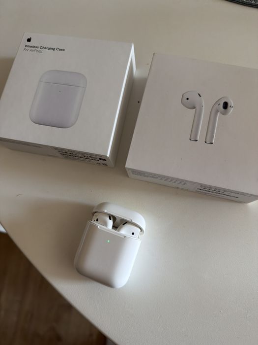 Apple Airpods słuchawki - oryginalne + nowe etui ładujące case