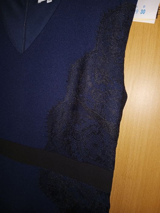 Vestido azul e preto, tamanho 42