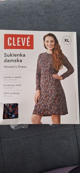 Sukienka damska w kwiaty,  rozmiar XL