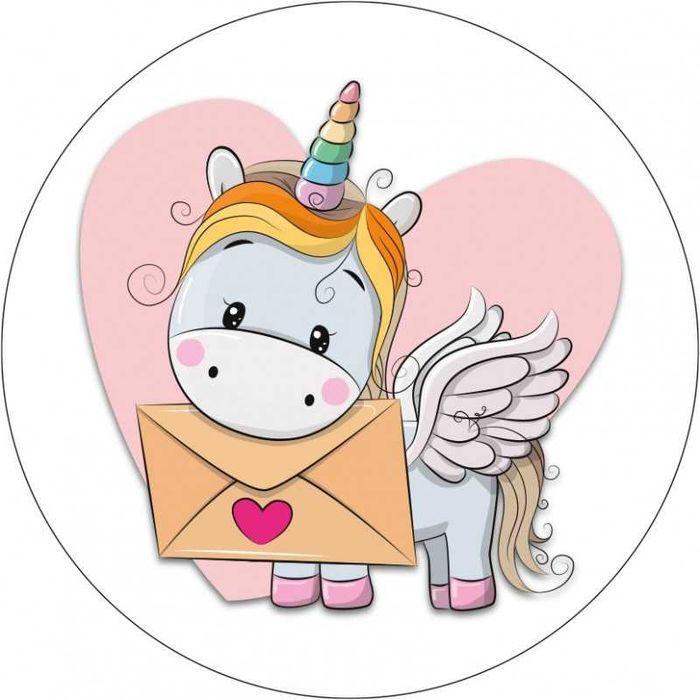 Opłatek na tort Urodziny Jednorożec Kucyk