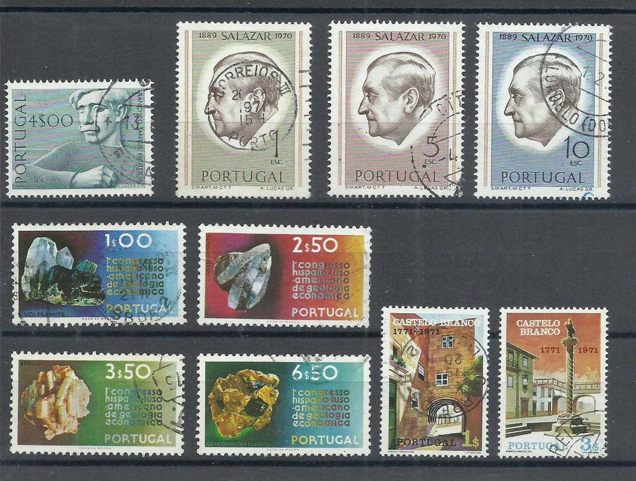 Selos portugueses – Ano incompleto de 1971, 34 selos usados