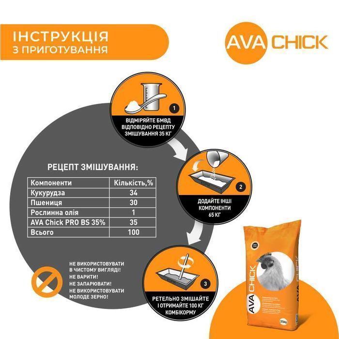 БМВД Старт для бройлера AVA Chick PRO BS 35%
