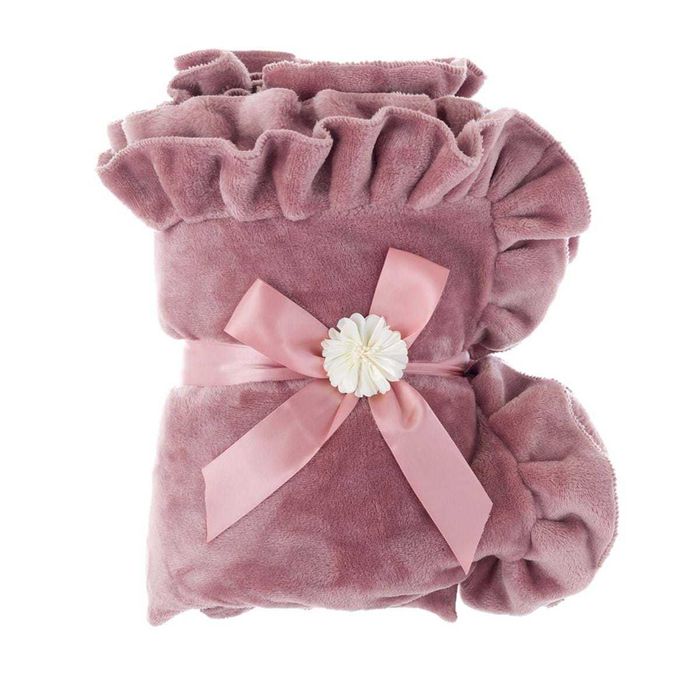 Koc Pled z falbaną RÓŻ 140x180cm. A352789