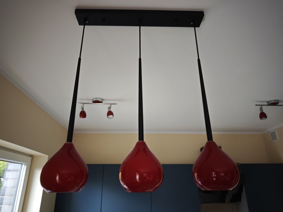 Lampa wisząca Azzardo Aga 3 czerwona