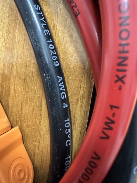 AWG 4 Силіконові кабелі до инвертора та акумулятора Deye