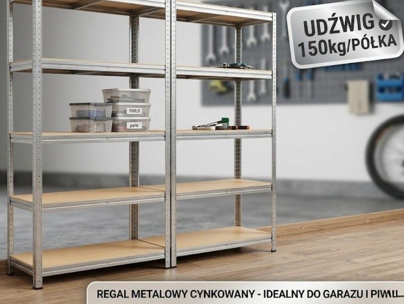 2szt Regał Metalowy Magazynowy do Garażu Piwnicy 180x90x40 10 PÓŁEK