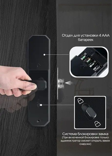 Электронный замок NaviCat X5 с поддержкой программы TUYA Black