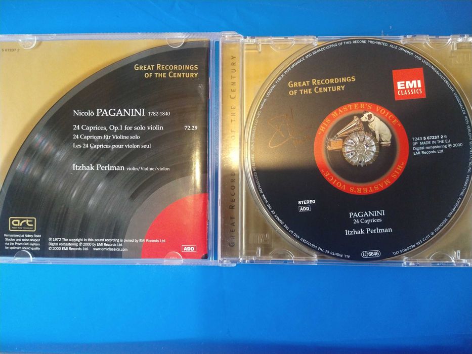 CD Paganini, 24 Caprices, Itzhak Perlman - EMI Great Records of the C.64585392500737122