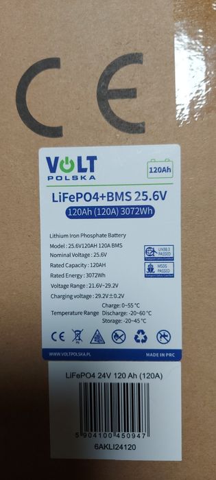 LiFePO4 аккумулятор VOLT POLSKA 120Ah 25,6V