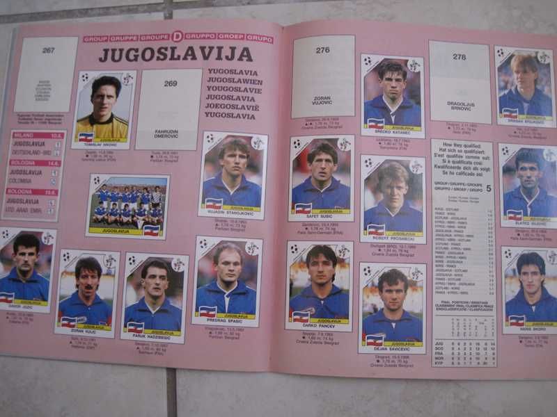 Caderneta Cromos Panini Mundial Itália 1990